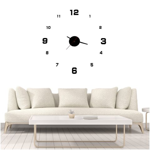Duży Zegar Ścienny naklejany regulowany czarny 70 - 130 cm Duży Zegar Ścienny naklejany regulowany czarny 70 - 130 cm