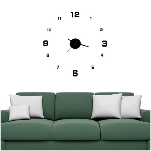 Duży Zegar Ścienny naklejany regulowany czarny 70 - 130 cm Duży Zegar Ścienny naklejany regulowany czarny 70 - 130 cm