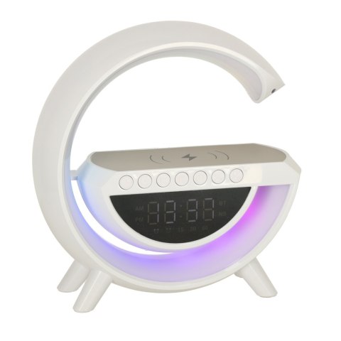 Lampka LED RGB z Ładowarką Indukcyjną Radio Budzik i Zegar Lampka LED RGB z Ładowarką Indukcyjną Radio Budzik i Zegar
