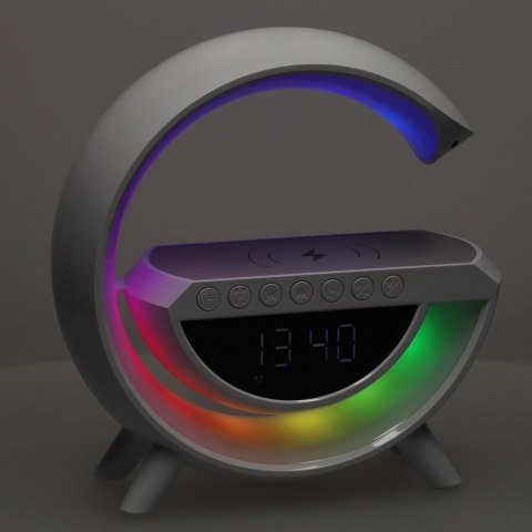 Lampka LED RGB z Ładowarką Indukcyjną Radio Budzik i Zegar Lampka LED RGB z Ładowarką Indukcyjną Radio Budzik i Zegar