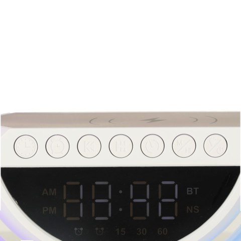Lampka LED RGB z Ładowarką Indukcyjną Radio Budzik i Zegar Lampka LED RGB z Ładowarką Indukcyjną Radio Budzik i Zegar
