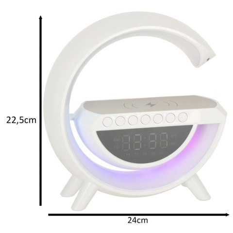 Lampka LED RGB z Ładowarką Indukcyjną Radio Budzik i Zegar Lampka LED RGB z Ładowarką Indukcyjną Radio Budzik i Zegar