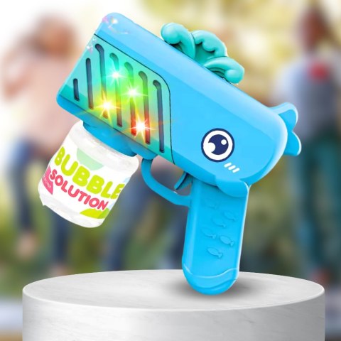 Niebieski Pistolet Do Baniek Mydlanych Wieloryb Z Płynem Niebieski Pistolet Do Baniek Mydlanych Wieloryb Z Płynem