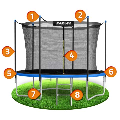 Trampolina Ogrodowa 183 cm (6 ft) z siatką wewn. i drabinką Neo-Sport Trampolina Ogrodowa 183 cm (6 ft) z siatką wewn. i drabinką Neo-Sport