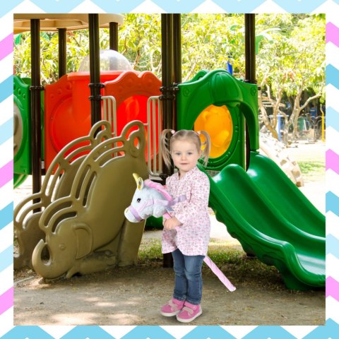 Pluszowa Głowa Konia na Kiju Hobby Horse – Biały Dźwięk Pluszowa Głowa Konia na Kiju Hobby Horse – Biały Dźwięk