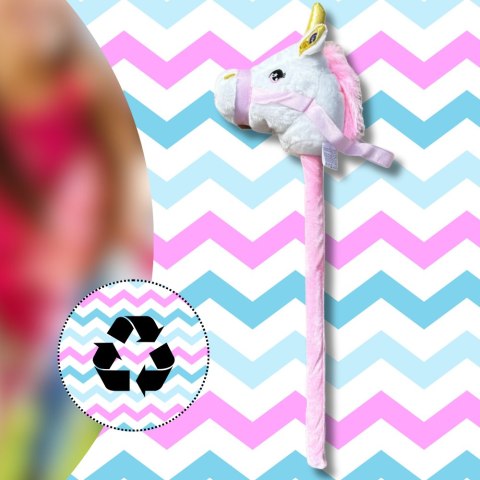 Pluszowa Głowa Konia na Kiju Hobby Horse – Biały Dźwięk Pluszowa Głowa Konia na Kiju Hobby Horse – Biały Dźwięk