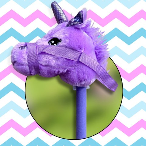 Pluszowa Głowa Jednorożca na Kiju Hobby Horse – Fioletowa Dźwięk Pluszowa Głowa Jednorożca na Kiju Hobby Horse – Fioletowa Dźwięk