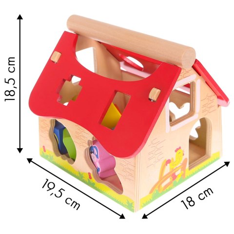 Drewniany Domek Farma Sorter z Klockami ECOTOYS Drewniany Domek Farma Sorter z Klockami ECOTOYS
