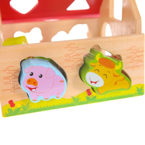 Drewniany Domek Farma Sorter z Klockami ECOTOYS Drewniany Domek Farma Sorter z Klockami ECOTOYS