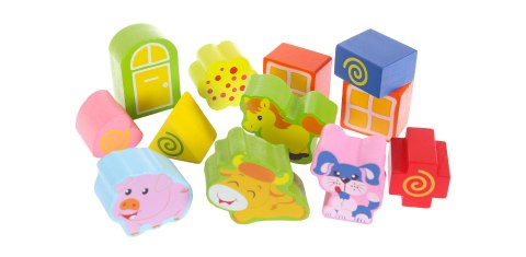 Drewniany Domek Farma Sorter z Klockami ECOTOYS Drewniany Domek Farma Sorter z Klockami ECOTOYS