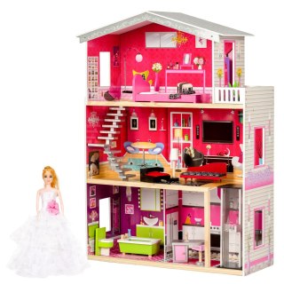 Drewniany Domek dla Lalek Malibu z Windą i Mebelkami – ECOTOYS