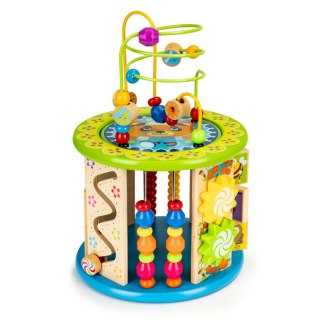 Drewniana Kostka Edukacyjna ECOTOYS Łowienie Ryb, Zegar, Labirynt, Sorter I Gry