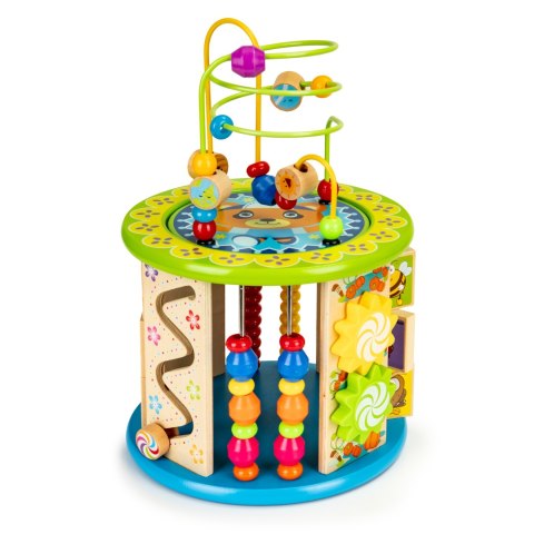 Drewniana Kostka Edukacyjna ECOTOYS Łowienie Ryb, Zegar, Labirynt, Sorter I Gry Drewniana Kostka Edukacyjna ECOTOYS Łowienie Ryb, Zegar, Labirynt, Sorter I Gry