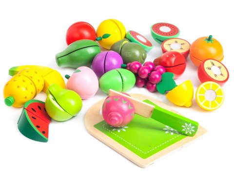 Drewniane Owoce do Krojenia ECOTOYS 20 szt Drewniane Owoce do Krojenia ECOTOYS 20 szt
