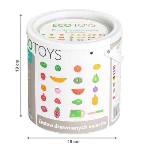 Drewniane Owoce do Krojenia ECOTOYS 20 szt Drewniane Owoce do Krojenia ECOTOYS 20 szt