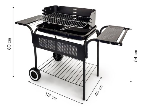 Grill Ogrodowy Z Regulacją Rusztu – Metalowe Półki, Koła MultiGarden Grill Ogrodowy Z Regulacją Rusztu – Metalowe Półki, Koła MultiGarden