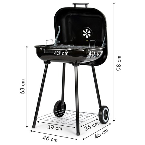 Grill Węglowy Ogrodowy MultiGarden – Duży Ruszt i Pokrywa na Zawiasach Grill Węglowy Ogrodowy MultiGarden – Duży Ruszt i Pokrywa na Zawiasach