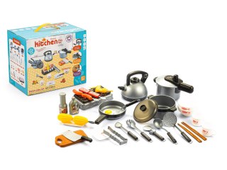 Mini Kuchnia Z Garnkami I Akcesoriami Grill Dla Dzieci ECOTOYS 69 Elementów