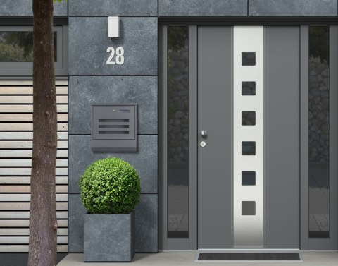 Skrzynka na Listy z Gazetownikiem ModernHome – Antracyt, Stal Galwanizowana Skrzynka na Listy z Gazetownikiem ModernHome – Antracyt, Stal Galwanizowana