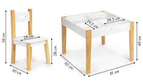 Komplet Stolik Z Krzesełkami ECOTOYS Organizer Tablica Skandynawski Komplet Stolik Z Krzesełkami ECOTOYS Organizer Tablica Skandynawski