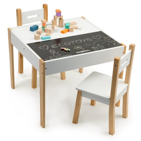Komplet Stolik Z Krzesełkami ECOTOYS Organizer Tablica Skandynawski Komplet Stolik Z Krzesełkami ECOTOYS Organizer Tablica Skandynawski
