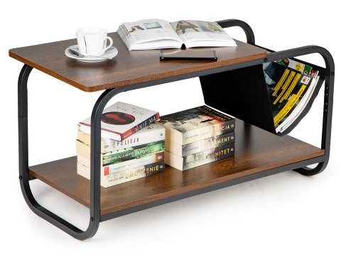 Stolik Kawowy Styl Loft Z Dwoma Poziomami – Metalowy Stelaż ModernHome Stolik Kawowy Styl Loft Z Dwoma Poziomami – Metalowy Stelaż ModernHome