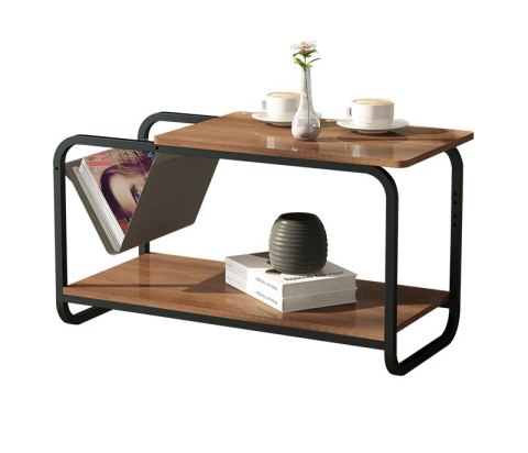 Stolik Kawowy Styl Loft Z Dwoma Poziomami – Metalowy Stelaż ModernHome Stolik Kawowy Styl Loft Z Dwoma Poziomami – Metalowy Stelaż ModernHome