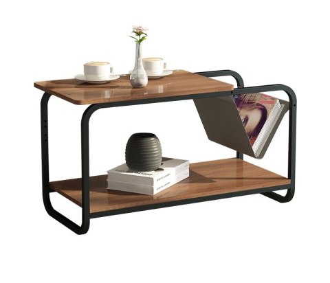 Stolik Kawowy Styl Loft Z Dwoma Poziomami – Metalowy Stelaż ModernHome Stolik Kawowy Styl Loft Z Dwoma Poziomami – Metalowy Stelaż ModernHome
