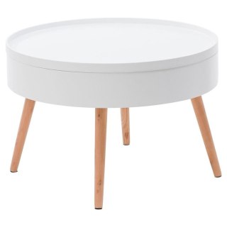 Nowoczesny Okrągły Stolik Kawowy Ze Schowkiem w Blacie 60 Cm ModernHome
