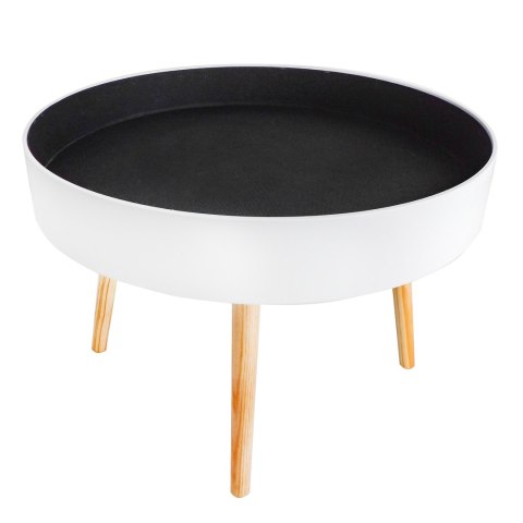 Nowoczesny Okrągły Stolik Kawowy Ze Schowkiem w Blacie 60 Cm ModernHome Nowoczesny Okrągły Stolik Kawowy Ze Schowkiem w Blacie 60 Cm ModernHome
