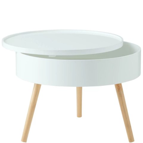 Nowoczesny Okrągły Stolik Kawowy Ze Schowkiem w Blacie 60 Cm ModernHome Nowoczesny Okrągły Stolik Kawowy Ze Schowkiem w Blacie 60 Cm ModernHome