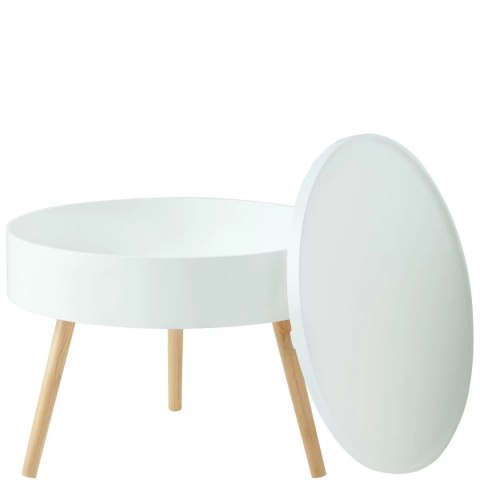 Nowoczesny Okrągły Stolik Kawowy Ze Schowkiem w Blacie 60 Cm ModernHome Nowoczesny Okrągły Stolik Kawowy Ze Schowkiem w Blacie 60 Cm ModernHome