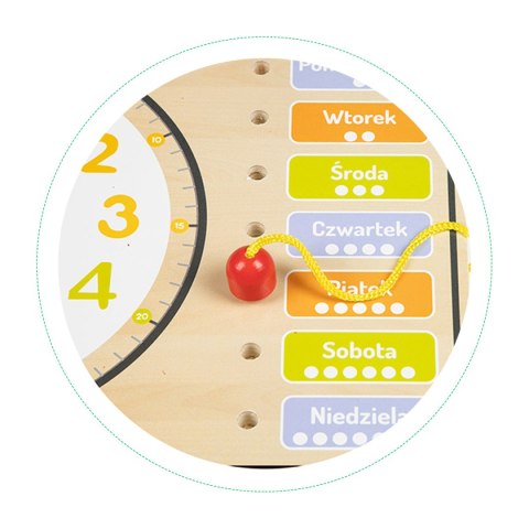 Drewniana tablica edukacyjna manipulacyjna ECOTOYS – kalendarz zegar pory roku Drewniana tablica edukacyjna manipulacyjna ECOTOYS – kalendarz zegar pory roku