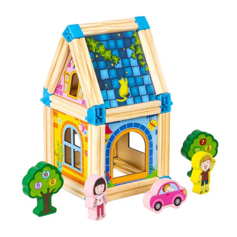 Drewniane Klocki Konstrukcyjne do Budowania Domek 6w1 ECOTOYS - 128 Elementów Drewniane Klocki Konstrukcyjne do Budowania Domek 6w1 ECOTOYS - 128 Elementów