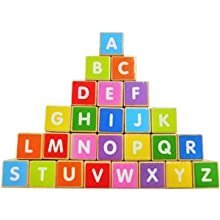 Drewniany Pociąg z Dużymi Klockami Edukacyjnymi - Alfabet ECOTOYS Drewniany Pociąg z Dużymi Klockami Edukacyjnymi - Alfabet ECOTOYS