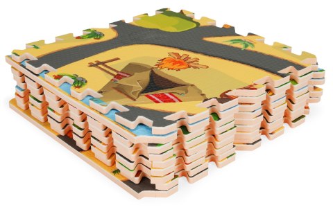 Piankowa Mata Edukacyjna Puzzle ECOTOYS – Safari, 9 Elementów, 89,5x89,5 cm