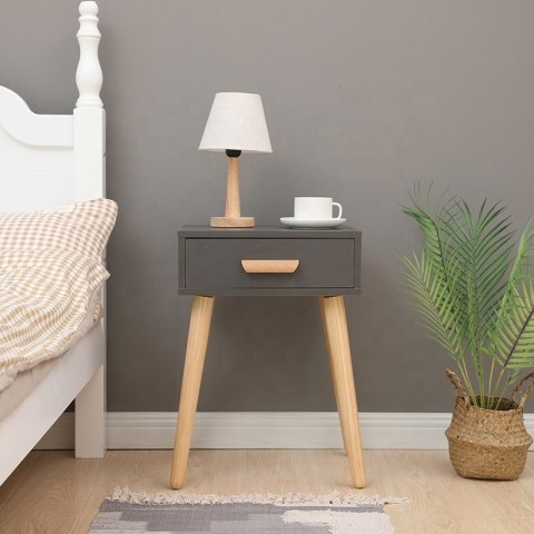 Nowoczesna Szafka Nocna Z Szufladą – Stolik Kawowy Szary ModernHome Nowoczesna Szafka Nocna Z Szufladą – Stolik Kawowy Szary ModernHome