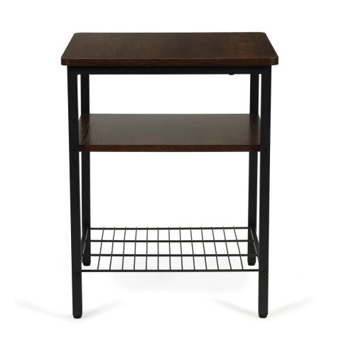 Stolik Kawowy Z Trzema Półkami – Loftowy Design, Metalowy Stelaż ModernHome
