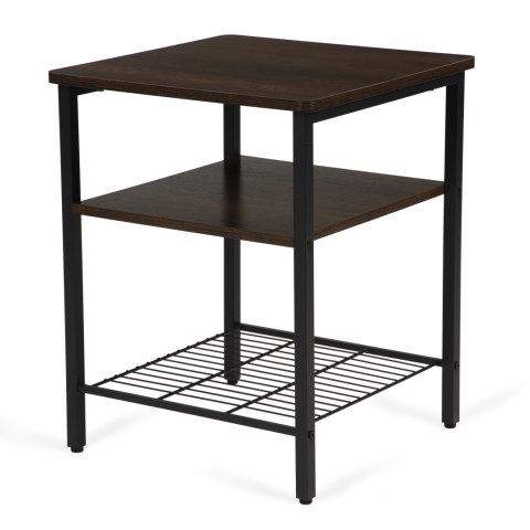 Stolik Kawowy Z Trzema Półkami – Loftowy Design, Metalowy Stelaż ModernHome