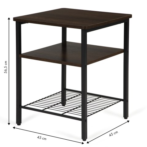 Stolik Kawowy Z Trzema Półkami – Loftowy Design, Metalowy Stelaż ModernHome