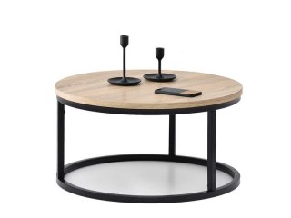 Stolik Kawowy Loftowy Industrialny – Średnica 60 Cm, Metalowy Stelaż ModernHome
