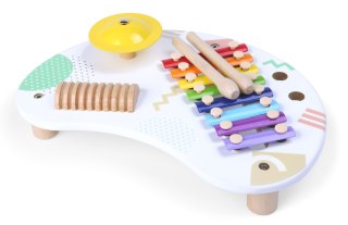 Drewniany Stolik Muzyczny Z Instrumentami – Cymbałki, Tarka, Talerz ECOTOYS