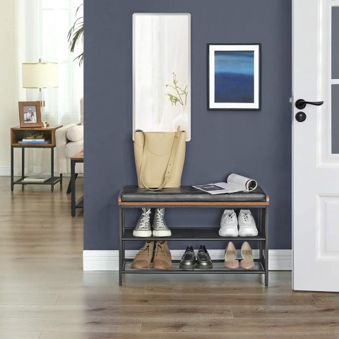 Szafka Na Buty Z Siedziskiem Industrialna LOFT 80x30x48 cm Rustykalny Brąz Szafka Na Buty Z Siedziskiem Industrialna LOFT 80x30x48 cm Rustykalny Brąz