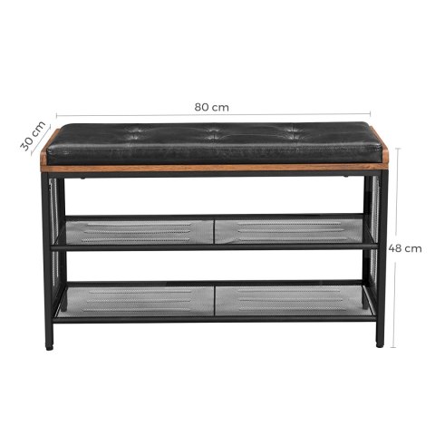 Szafka Na Buty Z Siedziskiem Industrialna LOFT 80x30x48 cm Rustykalny Brąz Szafka Na Buty Z Siedziskiem Industrialna LOFT 80x30x48 cm Rustykalny Brąz