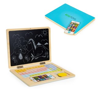 Edukacyjny Laptop dla Dzieci Magnetyczny Kredowy ECOTOYS 2w1