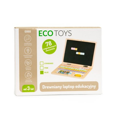 Edukacyjny Laptop dla Dzieci Magnetyczny Kredowy ECOTOYS 2w1 Edukacyjny Laptop dla Dzieci Magnetyczny Kredowy ECOTOYS 2w1
