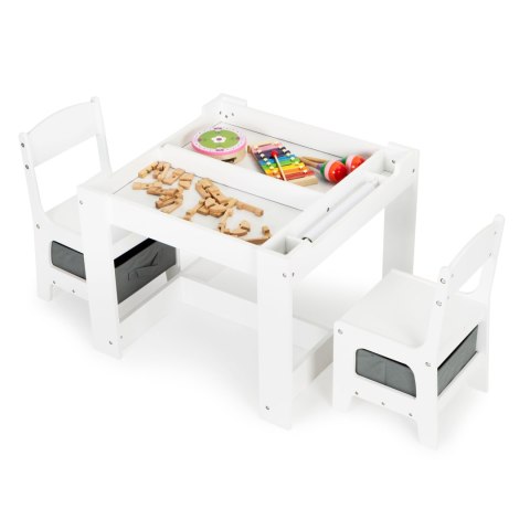 Komplet Mebli Dziecięcych Drewnianych ECOTOYS – Stolik z Tablicą i Krzesła Komplet Mebli Dziecięcych Drewnianych ECOTOYS – Stolik z Tablicą i Krzesła