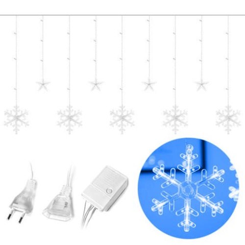 Lampki świąteczne światełka kurtyna płatki śniegu gwiazdki 4 m 138LED Lampki świąteczne światełka kurtyna płatki śniegu gwiazdki 4 m 138LED