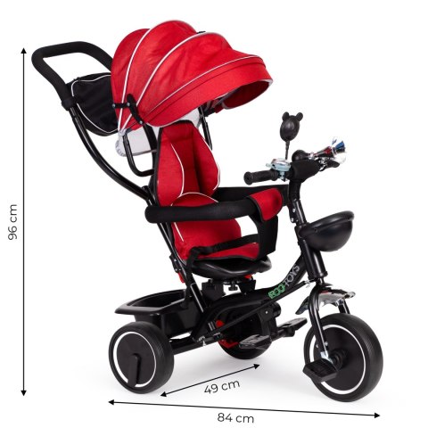 Rowerek Trójkołowy 3w1 Z Prowadnikiem 360 ECOTOYS RED 25kg