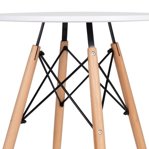 Stół Skandynawski Okrągły 60 Cm – Bukowe Nogi, Matowy Blat ModernHome Stół Skandynawski Okrągły 60 Cm – Bukowe Nogi, Matowy Blat ModernHome